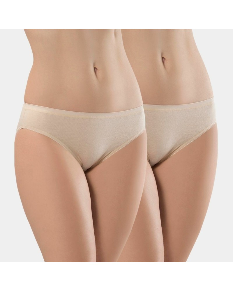 Türen Kadin Biyeli Pamuklu Bikini Külot 2'li Paket 270/Ten