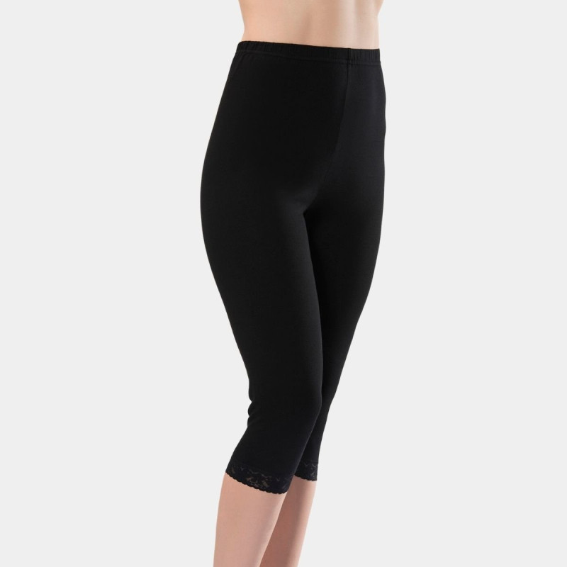 Türen Kadin Dantelli Pamuklu Likrali Crop Boy Tayt 259/Siyah Türen Kadin Dantelli Pamuklu Likrali Crop Boy Tayt 259/Siyah