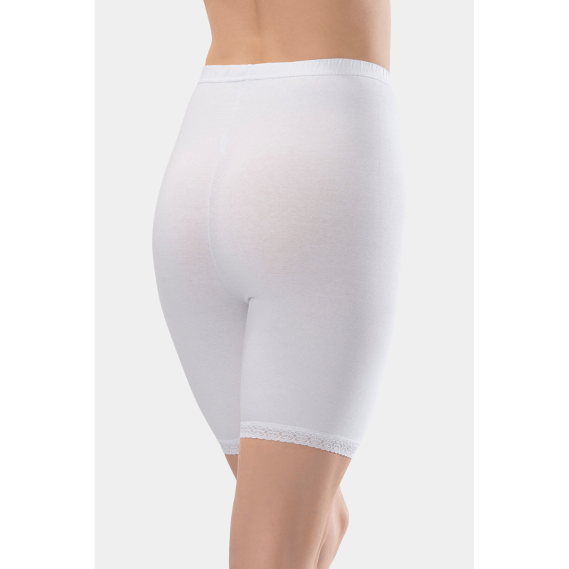 Türen Kadin Dantelli Pamuklu Likrali Kisa Tayt 285/Beyaz