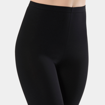 Türen Kadin Dantelli Pamuklu Likrali Kisa Tayt 285/Siyah