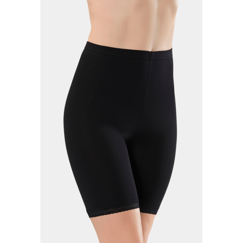 Türen Kadin Dantelli Pamuklu Likrali Kisa Tayt 285/Siyah