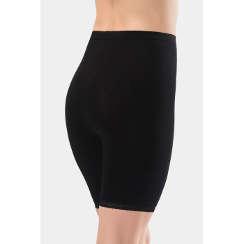 Türen Kadin Dantelli Pamuklu Likrali Kisa Tayt 285/Siyah