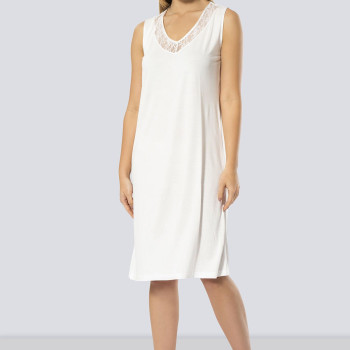 Türen Kadin Dantelli V Yaka Gecelik 3285/Ekru