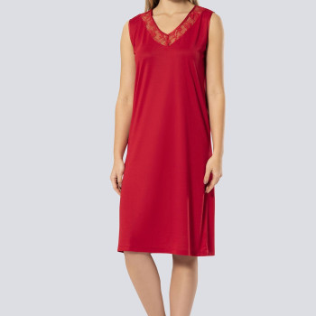 Türen Kadin Dantelli V Yaka Gecelik 3285/Kırmızı