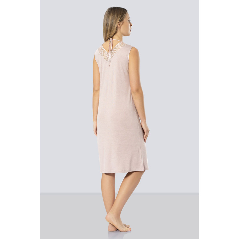 Türen Kadin Dantelli V Yaka Gecelik 3285/Pudra