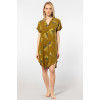 Türen Kadin Desenli Dokuma Dügmeli Elbise 3601/Haki