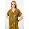 Türen Kadin Desenli Dokuma Dügmeli Elbise 3601/Haki