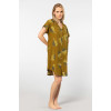 Türen Kadin Desenli Dokuma Dügmeli Elbise 3601/Haki