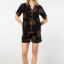 Türen Kadin Desenli Dokuma Sort Pijama Takimi 3605/Siyah