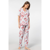 Türen Kadin Desenli Kisa Kol Dokuma Pijama Takimi 3604/Mavi Türen Kadin Desenli Kisa Kol Dokuma Pijama Takimi 3604/Mavi