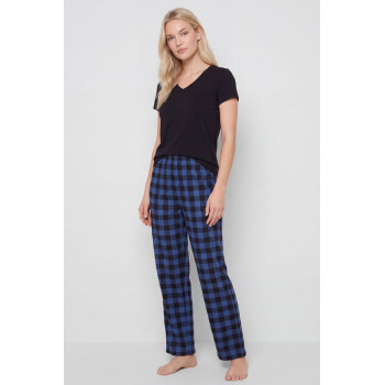 Türen Kadın Ekoseli Pijama Takımı T3618/Mavi