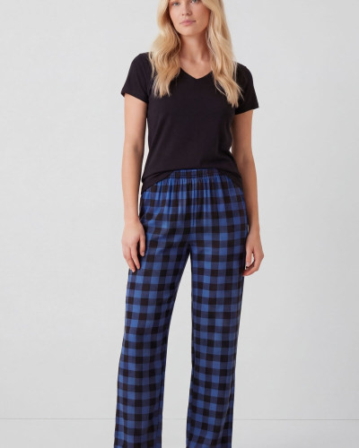 Türen Kadın Ekoseli Pijama Takımı T3618/Mavi Türen Kadın Ekoseli Pijama Takımı T3618/Mavi