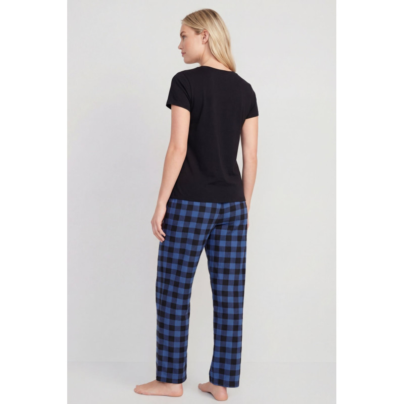 Türen Kadın Ekoseli Pijama Takımı T3618/Mavi