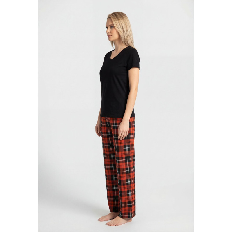 Türen Kadın Ekoseli Pijama Takımı T3618/Turuncu 2