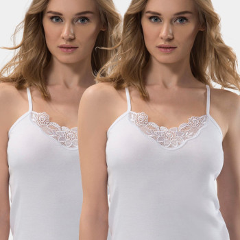 Türen Kadin Güpür Detayli Ip Askili Pamuklu Atlet 2'li Paket 219/Beyaz