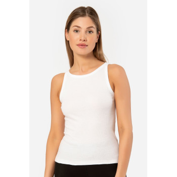 Kadin Halter Yaka Fitilli Atlet 3403/Beyaz