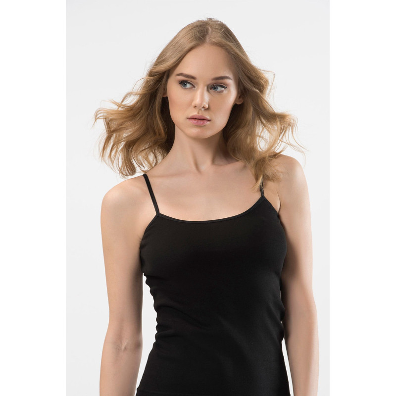 Türen Kadin Ip Askili Pamuklu Atlet 2'li Paket 214/Siyah