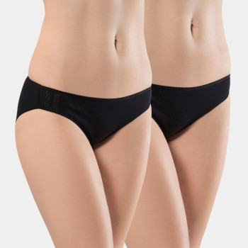 Türen Kadin Jakarli 2'li Pamuklu Bikini Külot 256/Siyah
