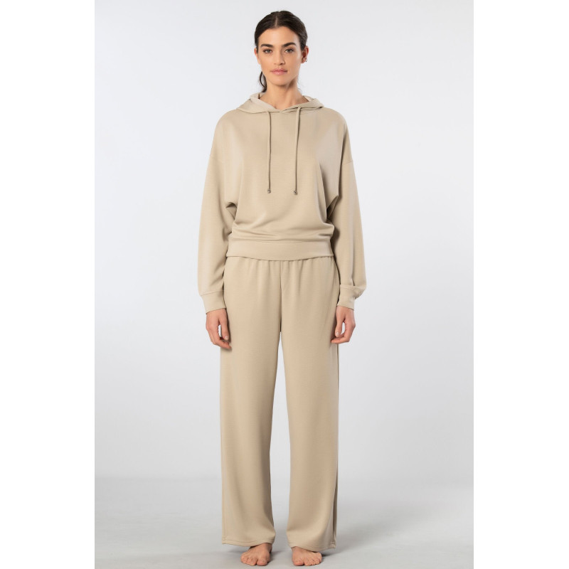 Türen Kadin Kapüsonlu Boru Paça Esofman Takimi 3608/Bej