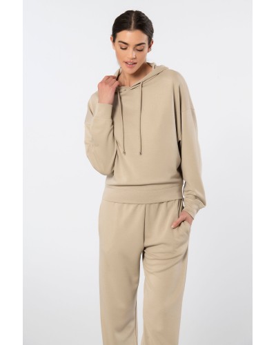 Türen Kadin Kapüsonlu Jogger Esofman Takimi 3609/Bej