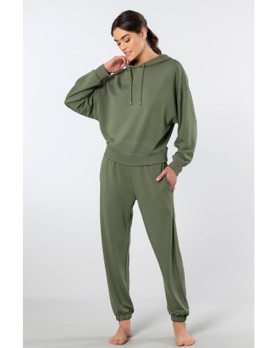 Türen Kadin Kapüsonlu Jogger Esofman Takimi 3609/Yeşil