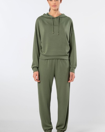 Türen Kadin Kapüsonlu Jogger Esofman Takimi 3609/Yeşil