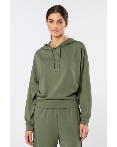 Türen Kadin Kapüsonlu Sweatshirt 3612/Yeşil