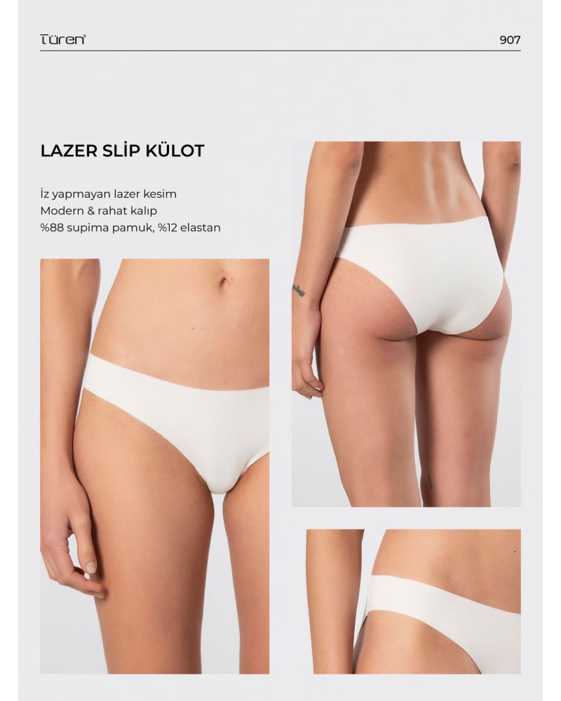 Türen Kadin Lazer Kesim Pamuklu Bikini Külot 907/Ekru Türen Kadin Lazer Kesim Pamuklu Bikini Külot 907/Ekru