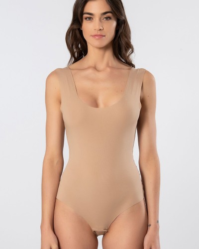 Türen Kadin Lazer Kesim Pamuklu Çitçitli Body 905/Cappuccino