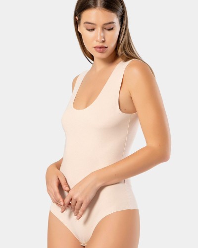 Türen Kadin Lazer Kesim Pamuklu Çitçitli Body 905/Ten