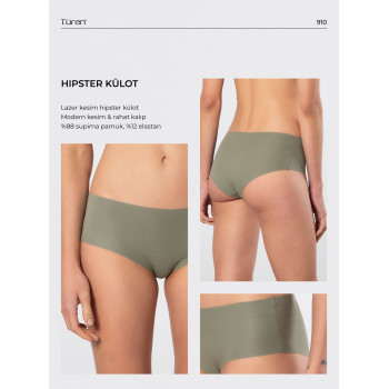Türen Kadin Lazer Kesim Pamuklu Hipster Külot 910/Yeşil