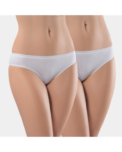 Türen Kadin Likrali  2'li Pamuklu Bikini Külot 230/Beyaz