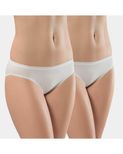 Türen Kadin Likrali 2'li Pamuklu Bikini Külot 230/Krem