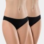 Türen Kadin Likrali 2'li Pamuklu Bikini Külot 230/Siyah
