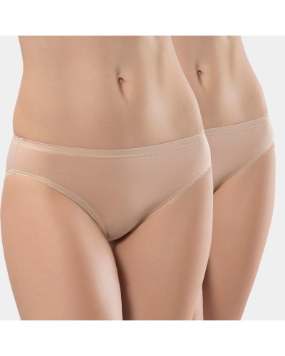 Türen Kadin Likrali 2'li Pamuklu Bikini Külot 230/Ten