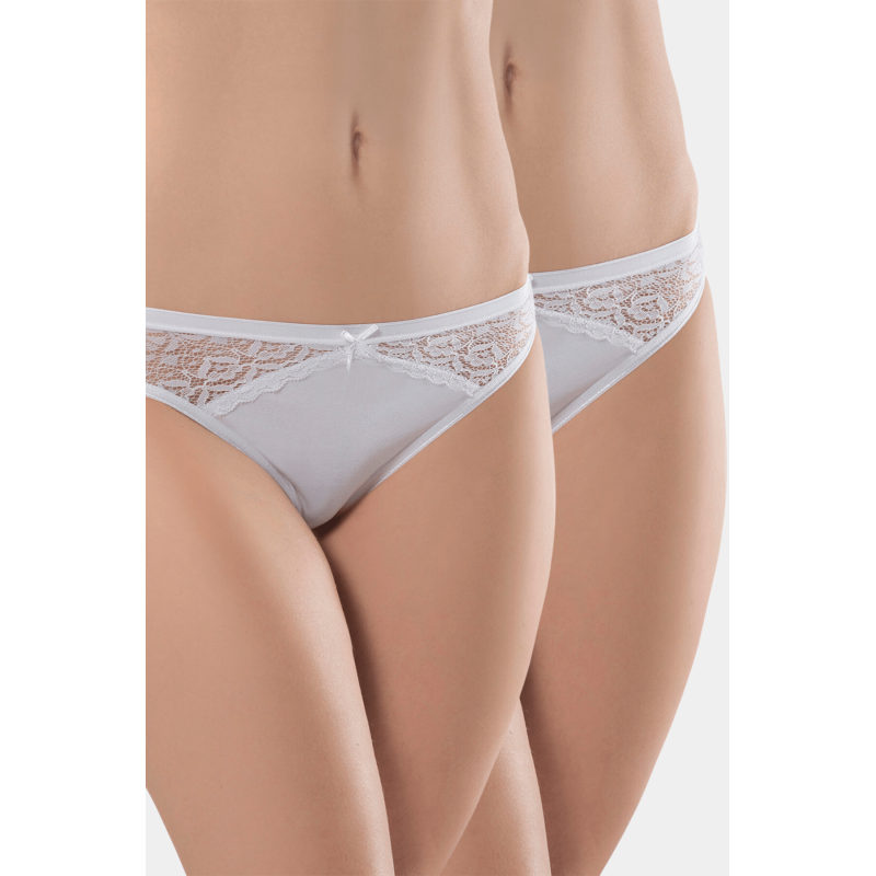Türen Kadin Likrali Dantelli Bikini (2'li Paket) 261/Beyaz