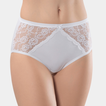 Türen Kadin Likrali Dantelli Külot (2'li Paket) 282/Beyaz