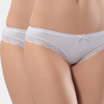 Türen Kadin Likrali Fistolu Bikini (2'li Paket) 238/Beyaz