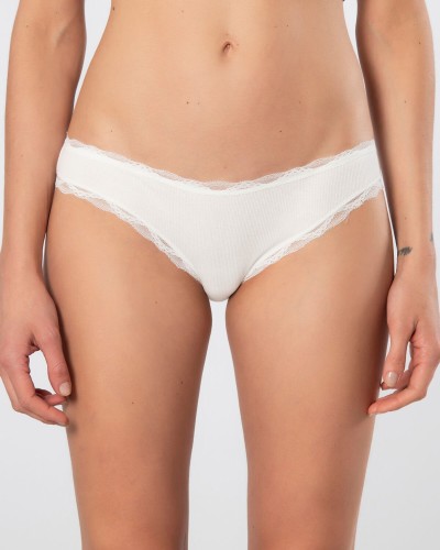 Türen Kadin Likrali Ribana Dantelli Bikini Külot 2'li Paket 928/Ekru Türen Kadin Likrali Ribana Dantelli Bikini Külot 2'li Paket 928/Ekru