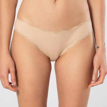 Türen Kadin Likrali Ribana Dantelli Bikini Külot 2'li Paket 928/Ten