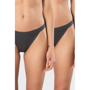 Türen Kadin Likrali Ribana String 2'li Paket 930/Antrasit