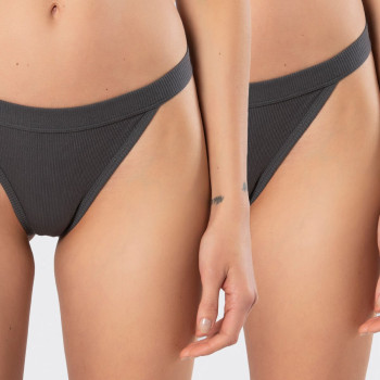 Türen Kadin Likrali Ribana String 2'li Paket 930/Antrasit