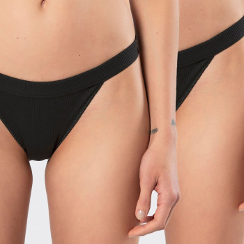 Türen Kadin Likrali Ribana Tanga 2'li Paket 931/Siyah