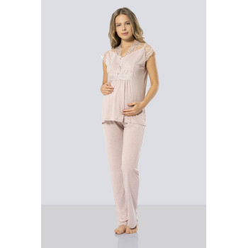 Türen Kadin Lohusa Pijama Takimi 3294/Pudra