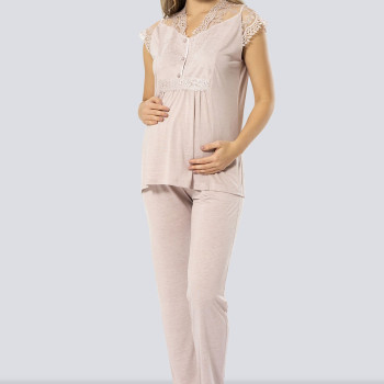 Türen Kadin Lohusa Pijama Takimi 3294/Pudra