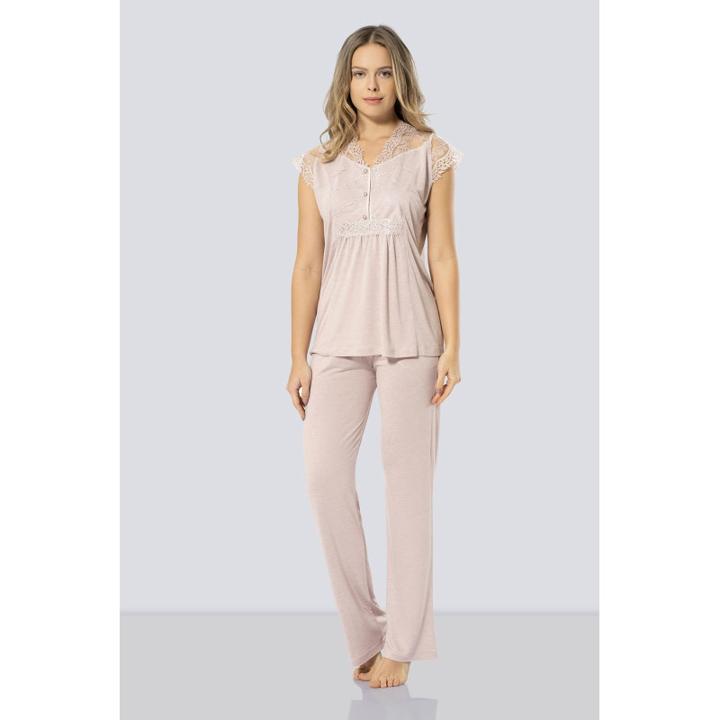 Türen Kadin Lohusa Pijama Takimi 3294/Pudra