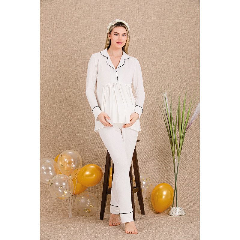 Ceyyiz Kadın Lohusa & Hamile 3’lü Sabahlıklı Pijama Takımı