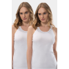 Türen Kadın Şerit Detaylı Pamuklu Atlet 2'li Paket 204/Beyaz