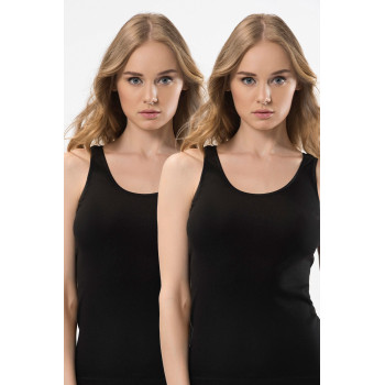 Türen Kadin U Yaka Askili Pamuklu Atlet 2'li Paket 211/Siyah