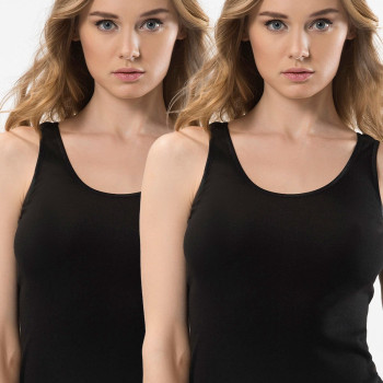 Türen Kadin U Yaka Askili Pamuklu Atlet 2'li Paket 211/Siyah